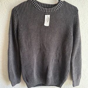 NWT Men’s Small Tilly’s / RSQ Black Washed Crewneck Sweater Knit